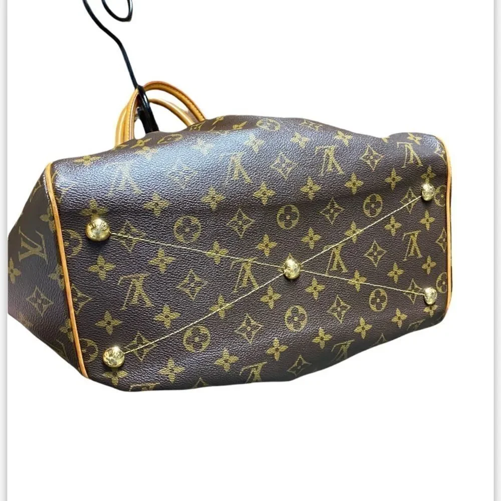 Louis Vuitton Tivoli GM Authentic Brown Leather & Monogram Canvas Shoulder Bag